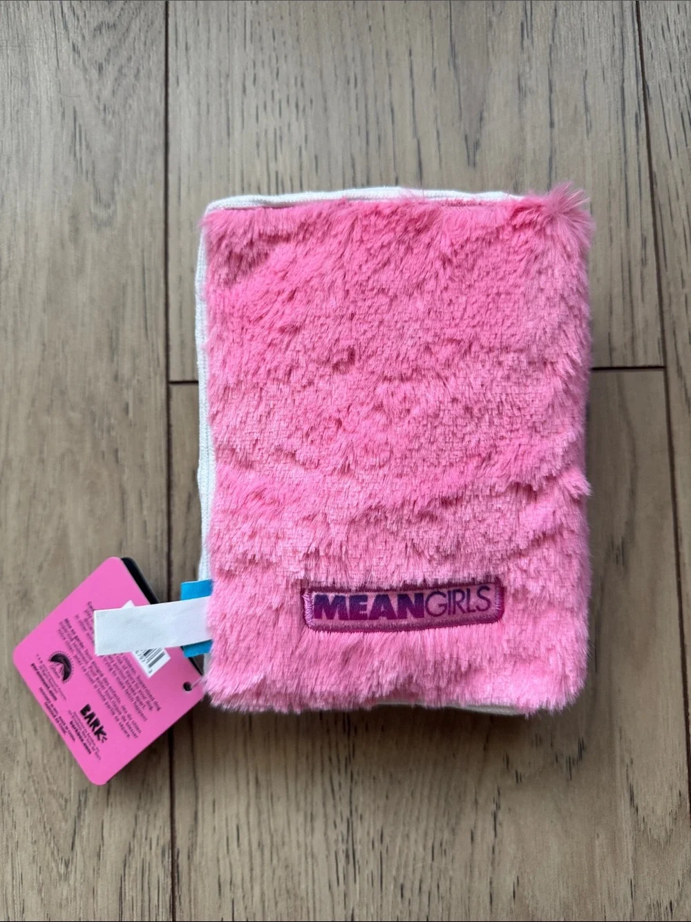 Barkbox Mean Girls Burn Book Pink Fuzzy Plush Dog Toy with Squeaker NWT